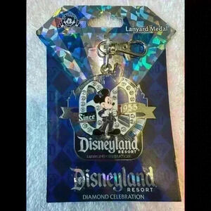Disneyland 60th Diamond Anniversary Lanyard Medal, NEW RARE HTF GRAIL